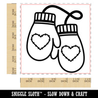 Cozy Mittens with Hearts Winter Self-Inking Rubber Stamp Ink Stamper