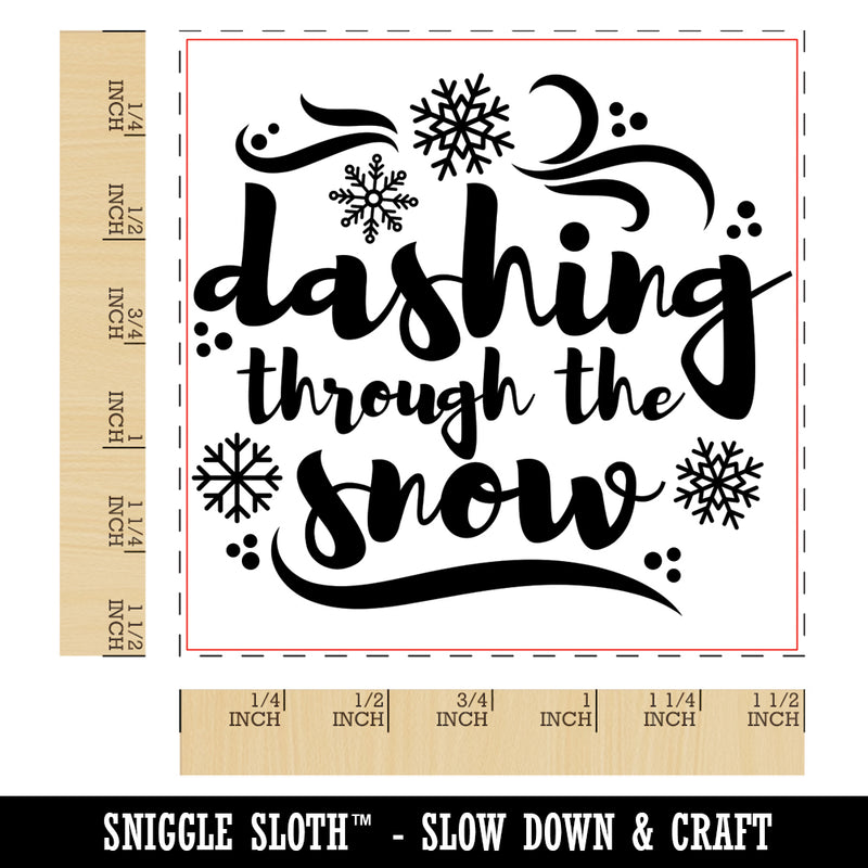 Dashing Through the Snow Winter Snowflakes Christmas Self-Inking Rubber Stamp Ink Stamper