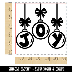 Joy Ornaments Christmas Self-Inking Rubber Stamp Ink Stamper