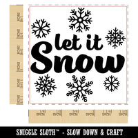 Let it Snow Winter Self-Inking Rubber Stamp Ink Stamper