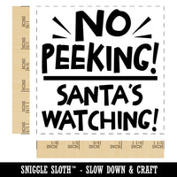 No Peeking Santa's Watching Christmas Self-Inking Rubber Stamp Ink Stamper