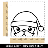 Peeking Santa Christmas Self-Inking Rubber Stamp Ink Stamper