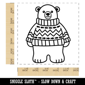 Polar Bear in Sweater Self-Inking Rubber Stamp Ink Stamper