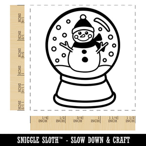 Snow Globe with Snowman Scene Winter Self-Inking Rubber Stamp Ink Stamper