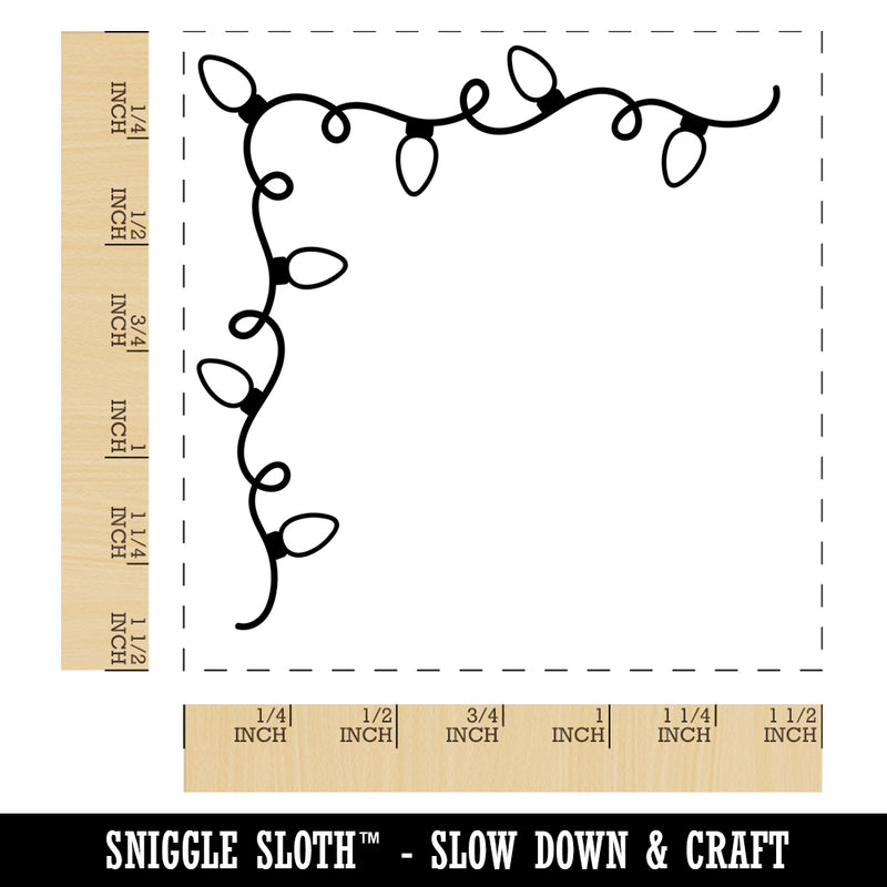 Christmas Lights Corner Border Decoration Self-Inking Rubber Stamp Ink Stamper