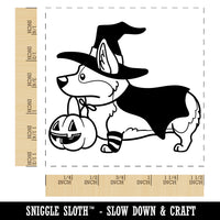 Corgi Trick-or-Treating Witch Costume Halloween Self-Inking Rubber Stamp Ink Stamper