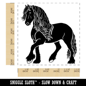 Elegant Friesian Horse Self-Inking Rubber Stamp Ink Stamper