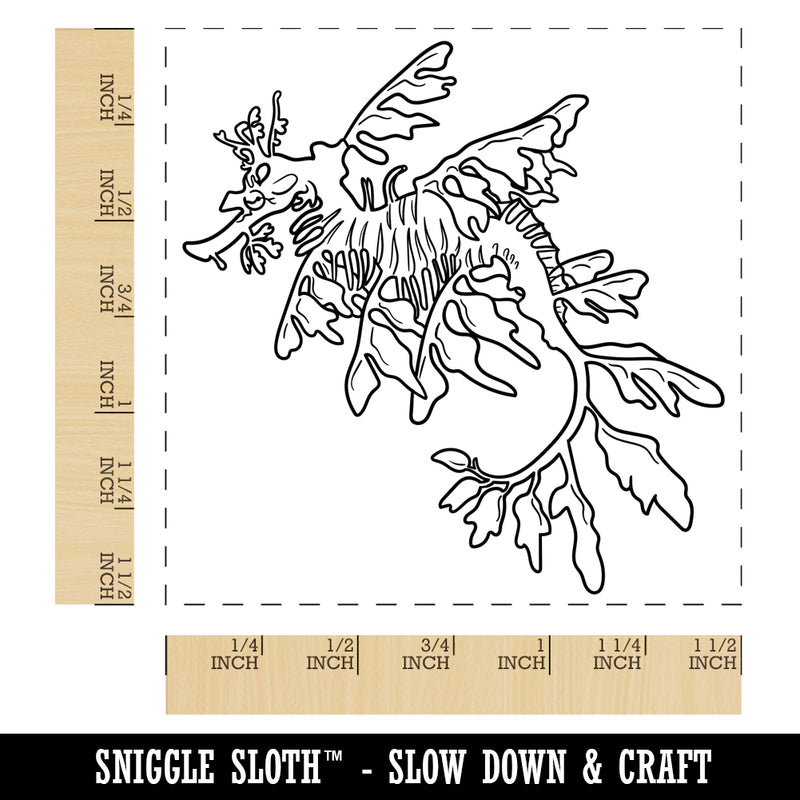 Elegant Leafy Seadragon Seahorse Self-Inking Rubber Stamp Ink Stamper