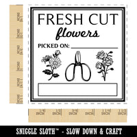 Fresh Cut Flowers Picked On Self-Inking Rubber Stamp Ink Stamper