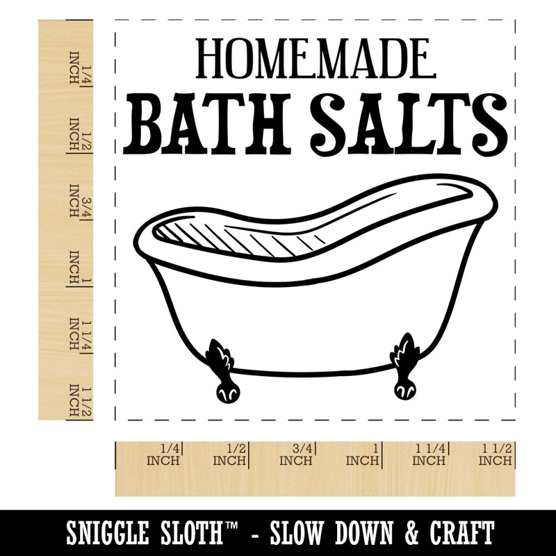 Homemade Bath Salts Cast Iron Tub Self-Inking Rubber Stamp Ink Stamper