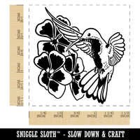 Hummingbird Hovering Over Flowers Self-Inking Rubber Stamp Ink Stamper