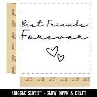 Best Friends Forever Script with Hearts Self-Inking Rubber Stamp Ink Stamper