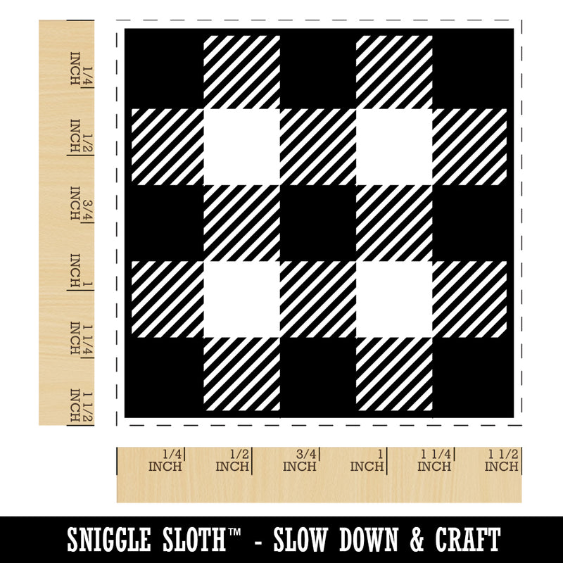 Buffalo Plaid Pattern Block Self-Inking Rubber Stamp Ink Stamper