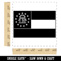 Georgia State Flag Self-Inking Rubber Stamp Ink Stamper