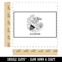 Illinois State Flag Self-Inking Rubber Stamp Ink Stamper