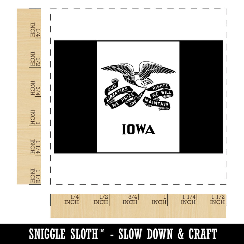 Iowa State Flag Self-Inking Rubber Stamp Ink Stamper