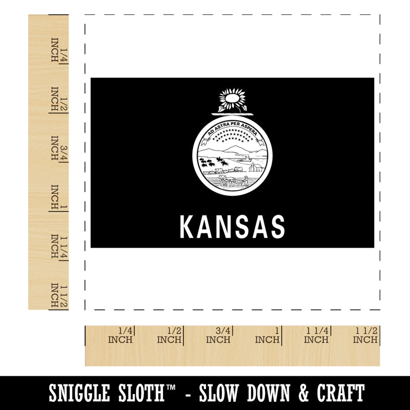 Kansas State Flag Self-Inking Rubber Stamp Ink Stamper