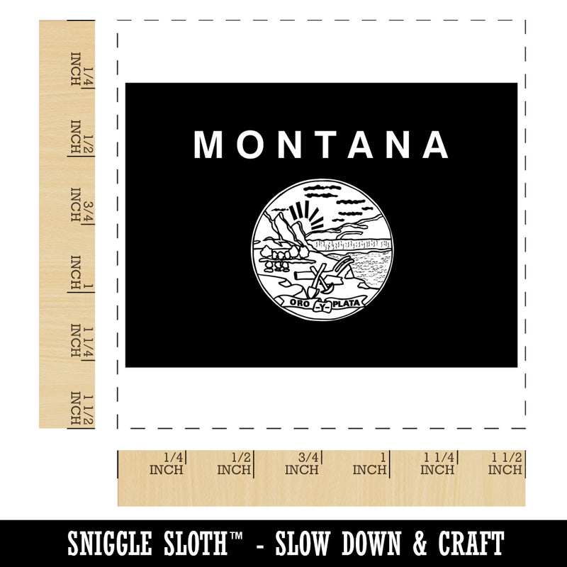 Montana State Flag Self-Inking Rubber Stamp Ink Stamper