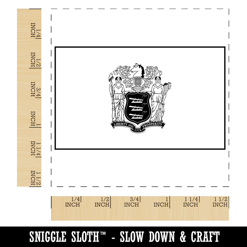 New Jersey State Flag Self-Inking Rubber Stamp Ink Stamper