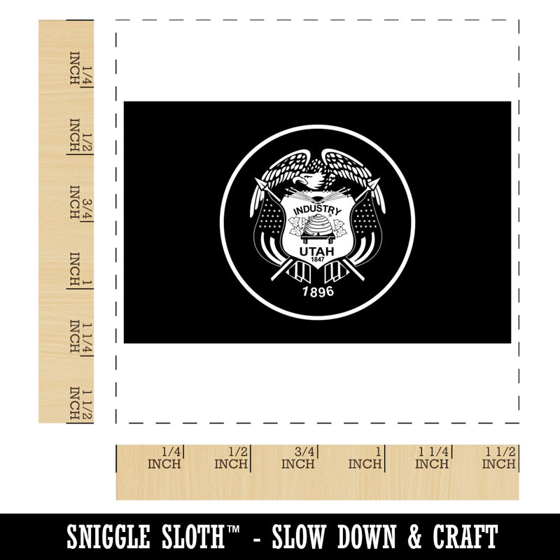 Utah State Flag Self-Inking Rubber Stamp Ink Stamper