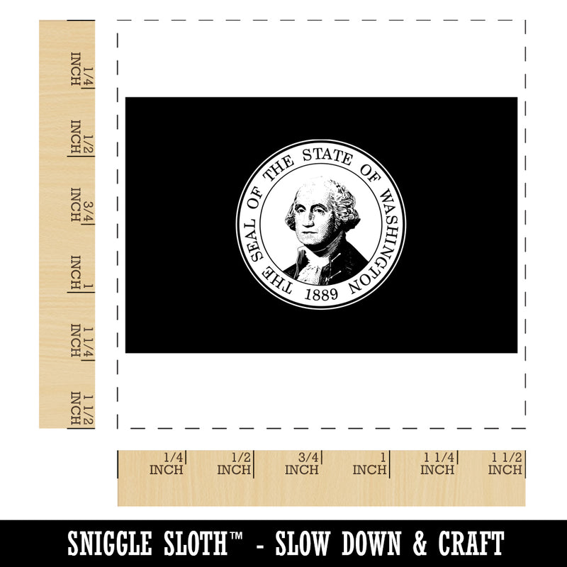 Washington State Flag Self-Inking Rubber Stamp Ink Stamper