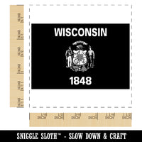 Wisconsin State Flag Self-Inking Rubber Stamp Ink Stamper