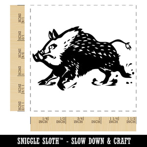 Charging Wild Boar Swine Pig Self-Inking Rubber Stamp Ink Stamper