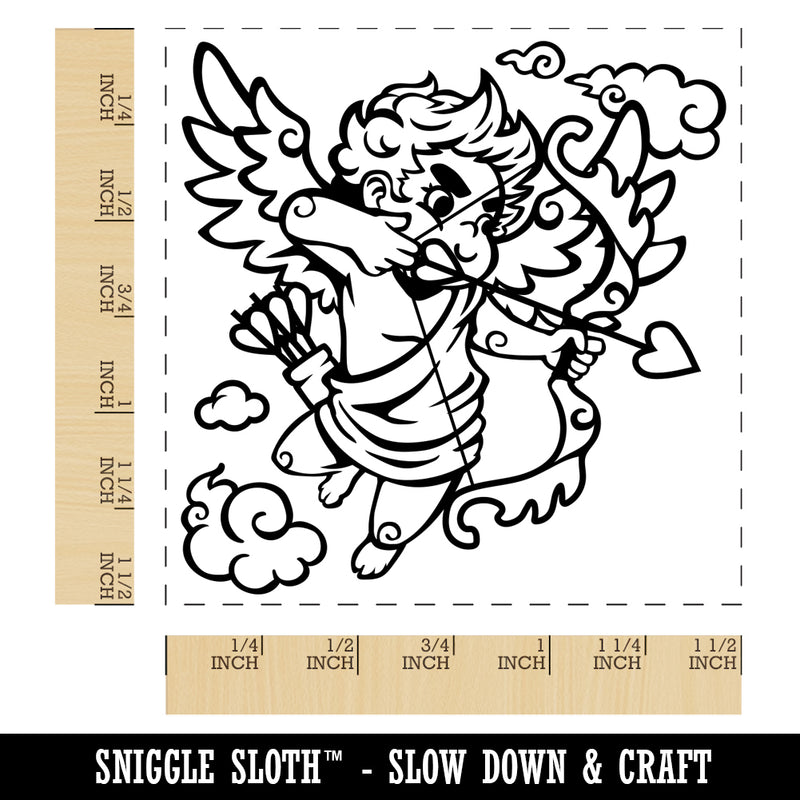 Cupid Shooting Love Arrow for Valentine's Day Self-Inking Rubber Stamp Ink Stamper