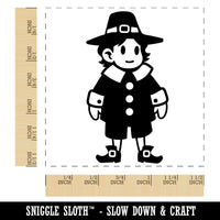 Cute Thanksgiving Pilgrim Boy Self-Inking Rubber Stamp Ink Stamper