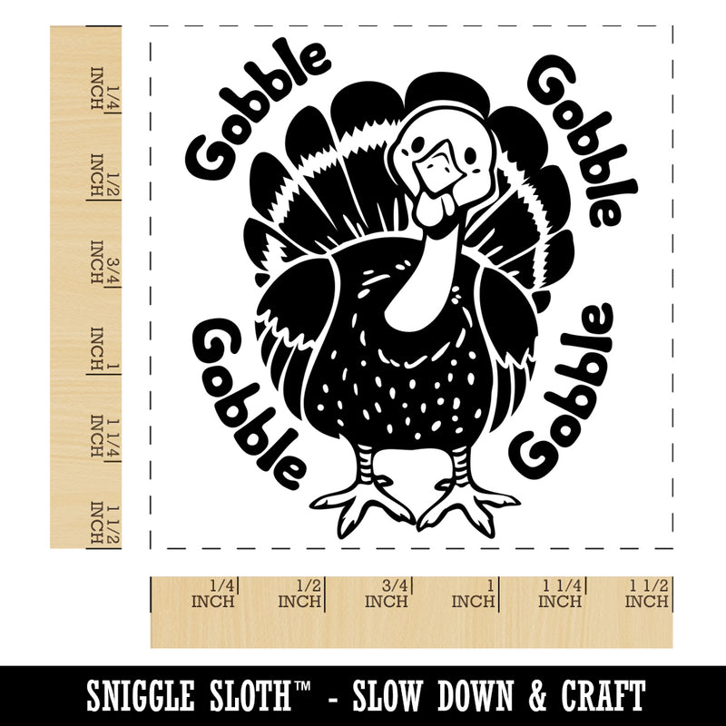 Cute Thanksgiving Turkey Gobble Self-Inking Rubber Stamp Ink Stamper