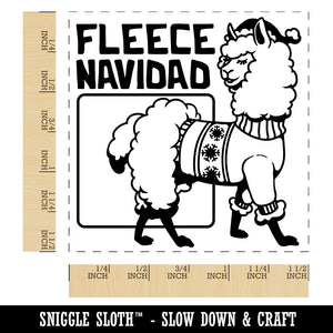 Fleece Navidad Christmas Alpaca Self-Inking Rubber Stamp Ink Stamper