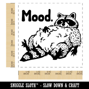 Fluffy Lazy Raccoon Mood Self-Inking Rubber Stamp Ink Stamper