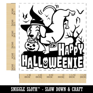 Happy Halloweenie Dachshund Weiner Dog Halloween Self-Inking Rubber Stamp Ink Stamper