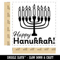 Happy Hanukkah with Menorah Self-Inking Rubber Stamp Ink Stamper