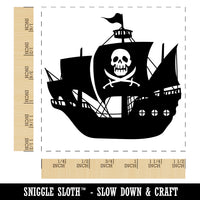 Haunted Ghost Pirate Ship with Jolly Roger Self-Inking Rubber Stamp Ink Stamper