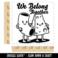 Macaroni and Cheese We Belong Together Best Friends Self-Inking Rubber Stamp Ink Stamper