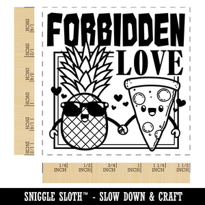 Pineapple and Pizza Forbidden Love Friends Self-Inking Rubber Stamp Ink Stamper