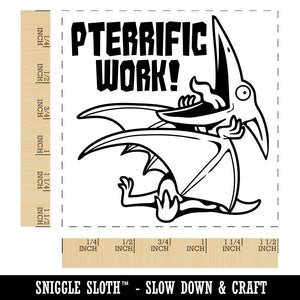 Pterodactyl Pteranodon Pterrific Terrific Work Teacher Recognition Self-Inking Rubber Stamp Ink Stamper