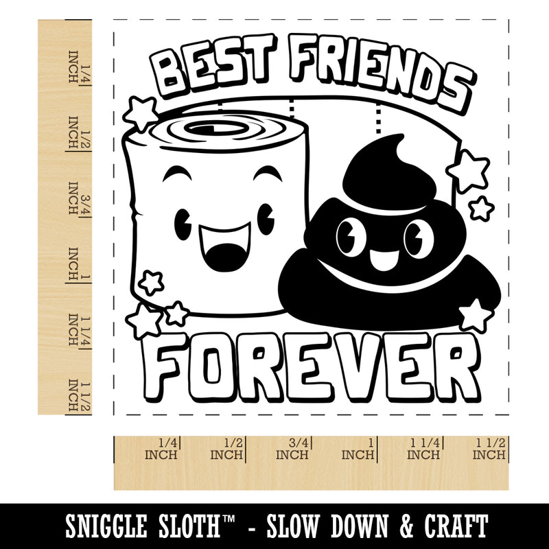 Toilet Paper and Poop Best Friends Forever Friendship Love Self-Inking Rubber Stamp Ink Stamper