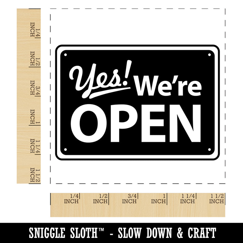 Yes We're Open Sign Self-Inking Rubber Stamp Ink Stamper