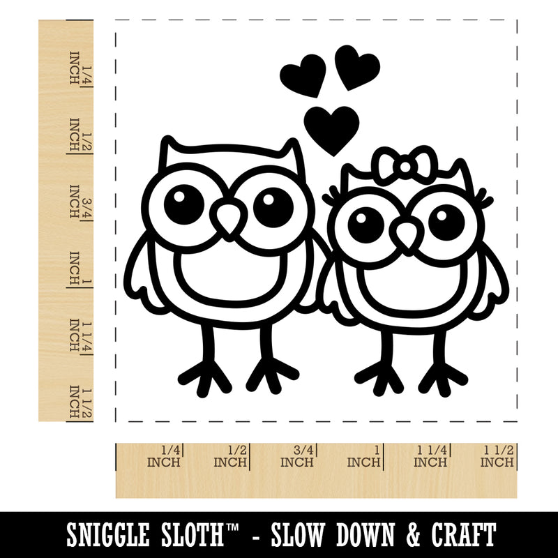 Owls in Love Anniversary Valentine's Day Self-Inking Rubber Stamp Ink Stamper