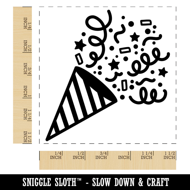 Party Popper with Confetti Celebration Birthday Self-Inking Rubber Stamp Ink Stamper
