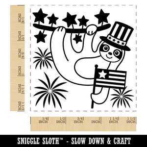 Patriotic Sloth July 4th Independence Day USA United States of America Self-Inking Rubber Stamp Ink Stamper