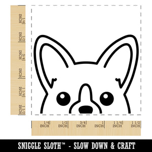 Peeking Corgi Dog Self-Inking Rubber Stamp Ink Stamper