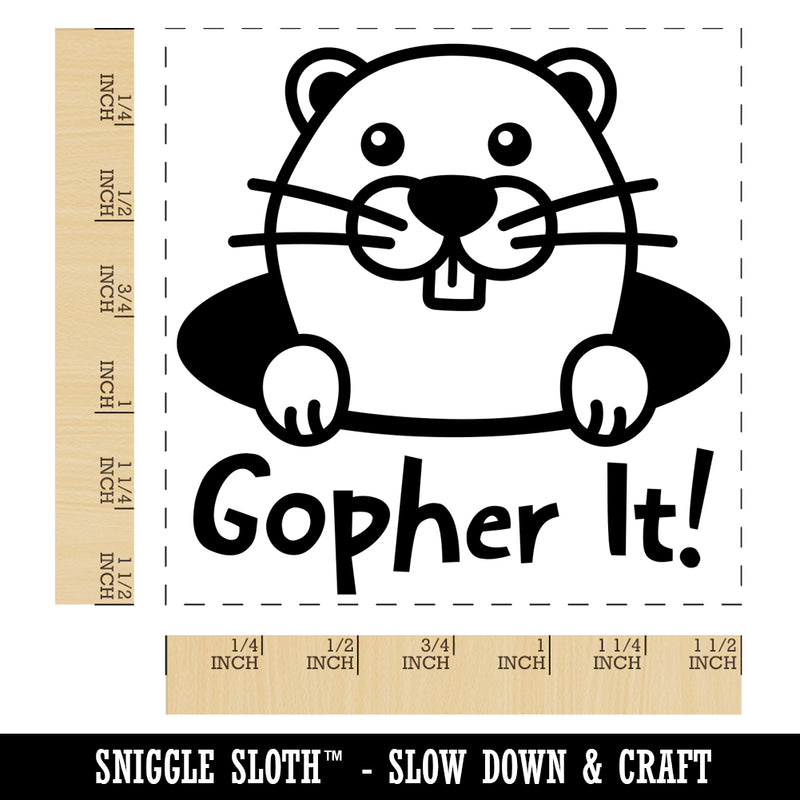 Peeking Gopher Go For It Self-Inking Rubber Stamp Ink Stamper