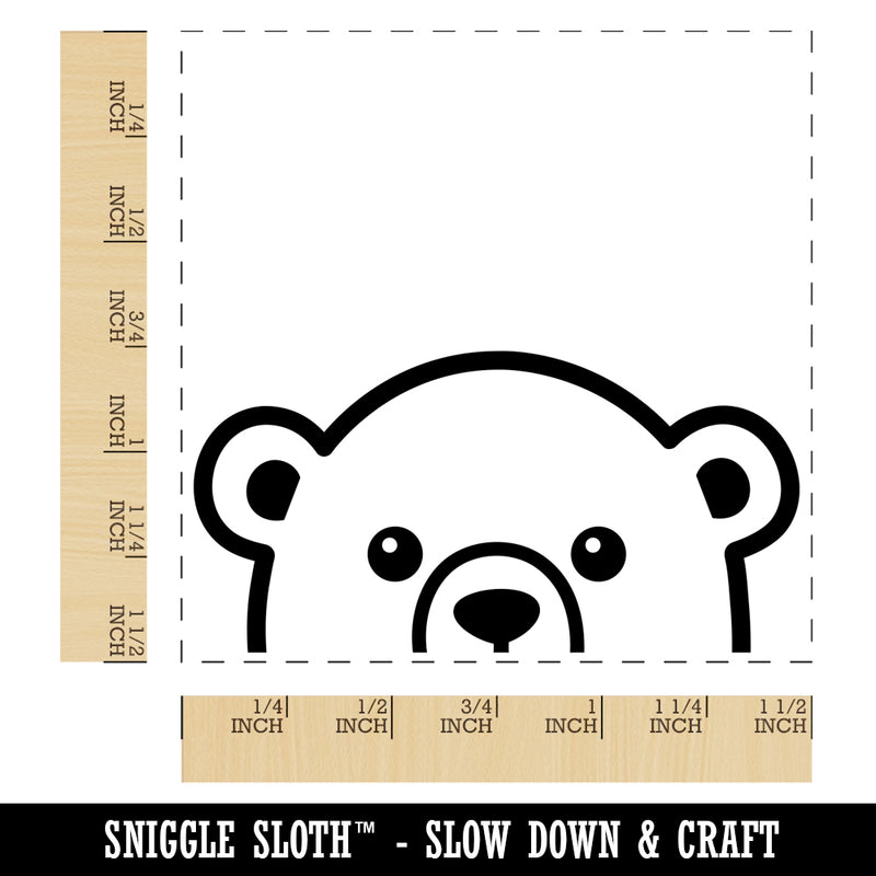 Peeking Polar Bear Self-Inking Rubber Stamp Ink Stamper