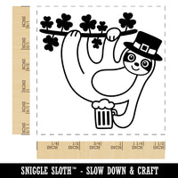 Saint Patrick's Day Sloth Lucky Irish Drinking Beer Self-Inking Rubber Stamp Ink Stamper