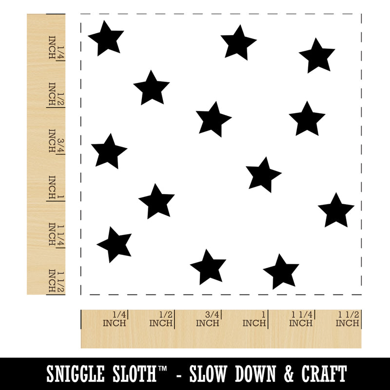 Scattered Stars Self-Inking Rubber Stamp Ink Stamper