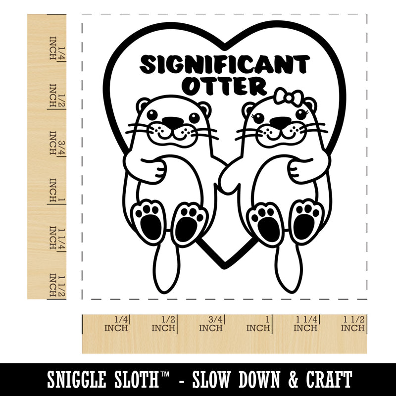 Significant Otter Other Holding Hands Love Anniversary Valentine's Day Self-Inking Rubber Stamp Ink Stamper