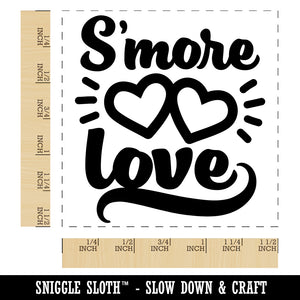 S'more Love Double Hearts Anniversary Valentine's Day Self-Inking Rubber Stamp Ink Stamper